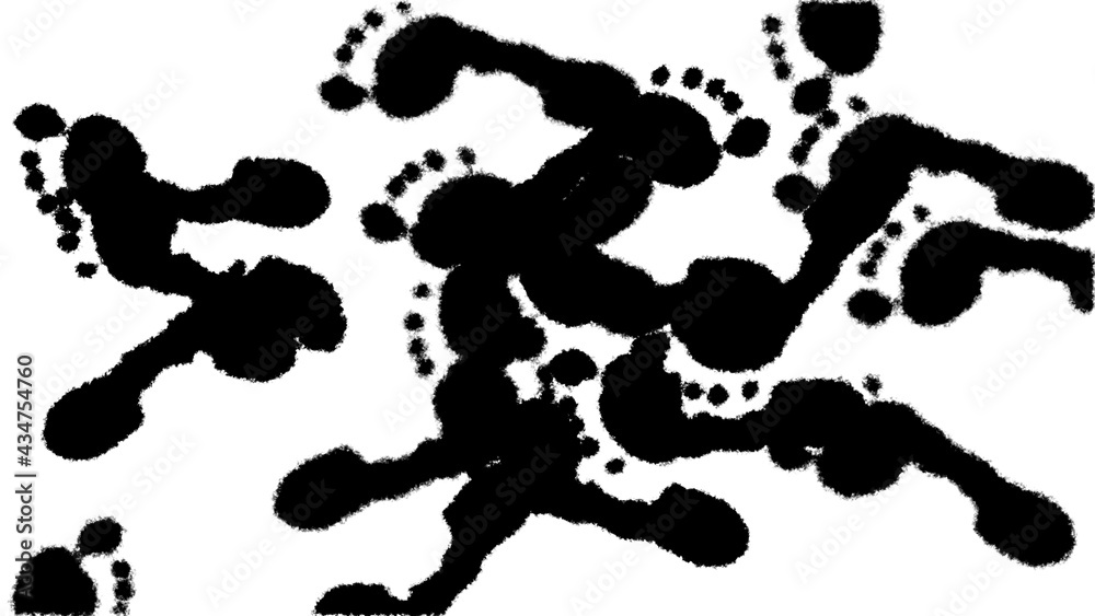 Crowded Footsteps on white background