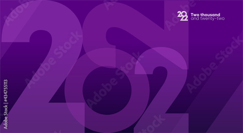 2022. Happy New Year. Vector illustration. Design templates with logo 2022. Minimalistic background for banner  cover  poster.