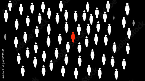 Million Human on Screen for Social and Crowd Illustration on Black Background