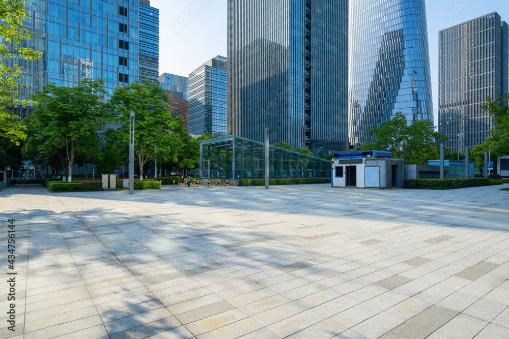 Financial center square and office building in Ningbo, China Financial center square and office building in Ningbo, China