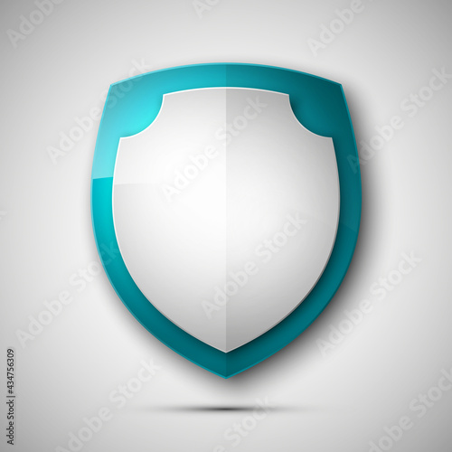 Protected guard shield concept. Safety badge color icon. Privacy colorful banner shield. Security bright label. Defense tag. Presentation shining sticker shape. defense safeguard shield sign