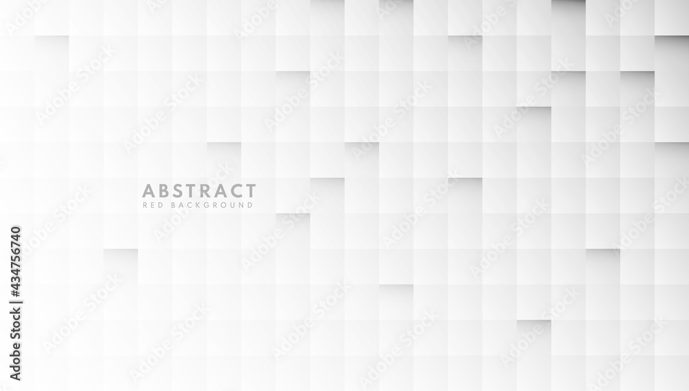 Abstract square pattern white and gray color background with copy space.  Modern and minimal concept. You can use for cover, poster, web, flyer,  Landing page, Print ad. Vector illustration Stock Vector |