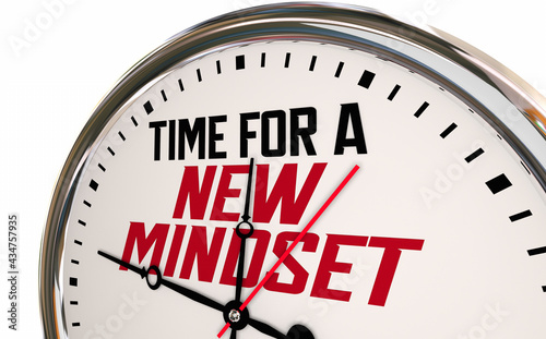 Φωτογραφία Time for a New Mindset Clock Change Perspective Vision Attitude 3d Illustration