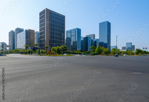 Highway and financial center office building in Ningbo, China © onlyyouqj