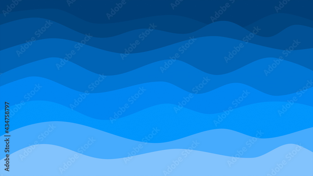 Blue Sea or Ocean Wave Illustration