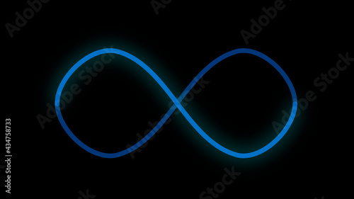 Blue Infinity Symbol on Black Background
