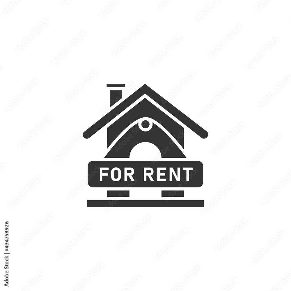 House for rent icon logo vector illustration concept. Real estate for rent, house for sale sign, isolated on white background House for rent icon logo vector illustration concept. Real estate for rent, house for sale sign, isolated on white background