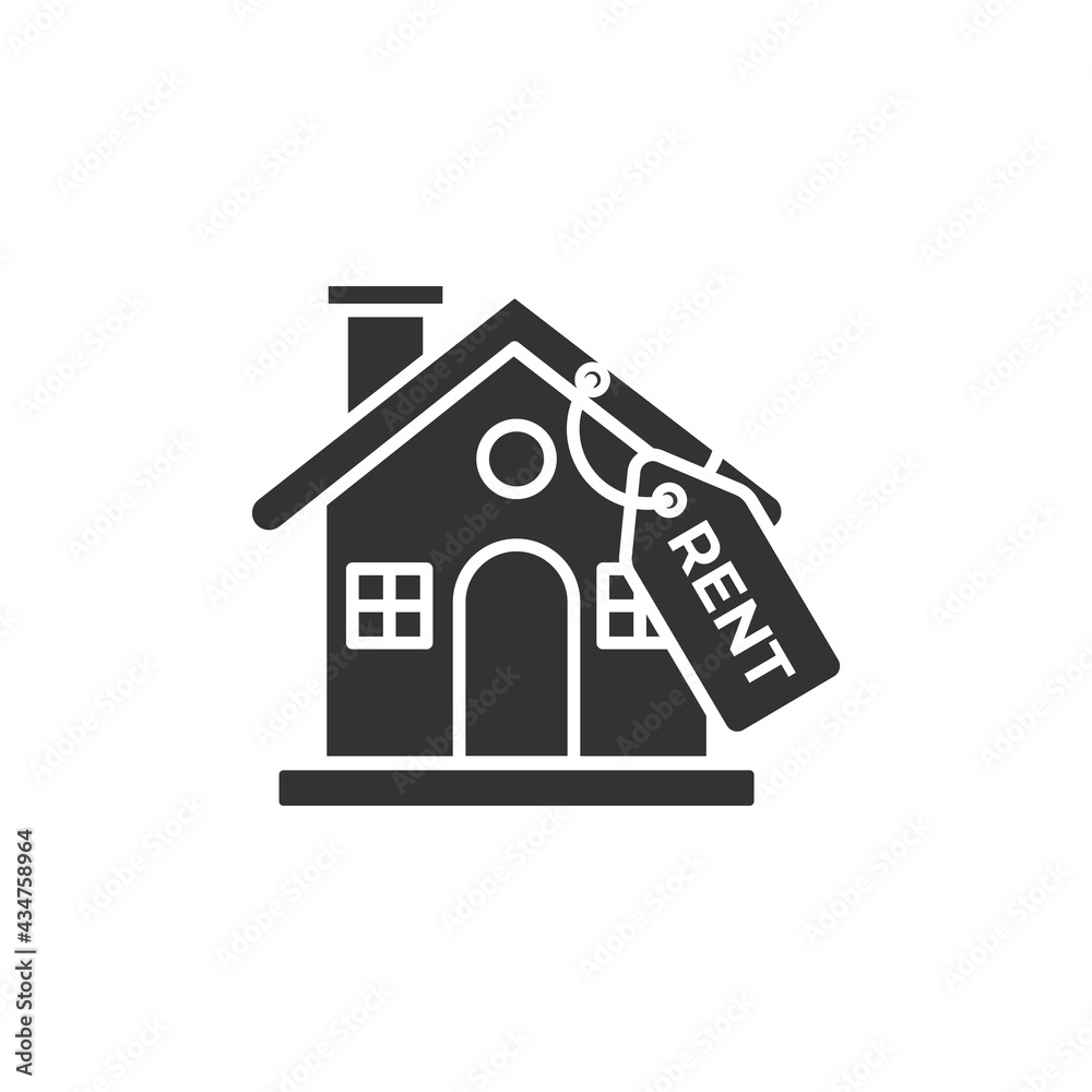 House for rent icon logo vector illustration concept. Real estate for rent, house for sale sign, isolated on white background House for rent icon logo vector illustration concept. Real estate for rent, house for sale sign, isolated on white background