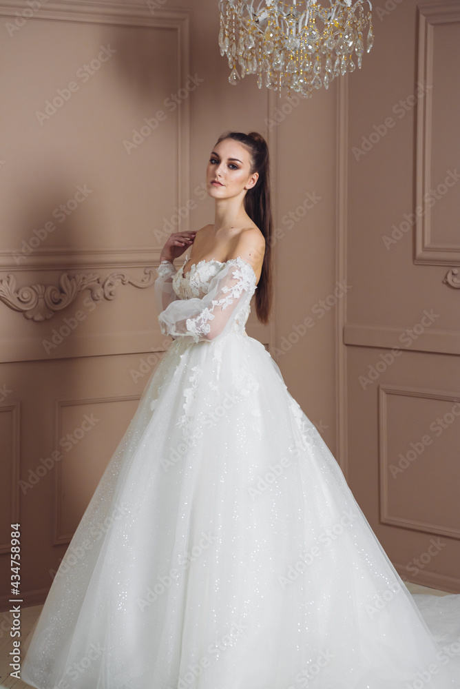 Bride in wedding dress before ceremony Bride in wedding dress before ceremony