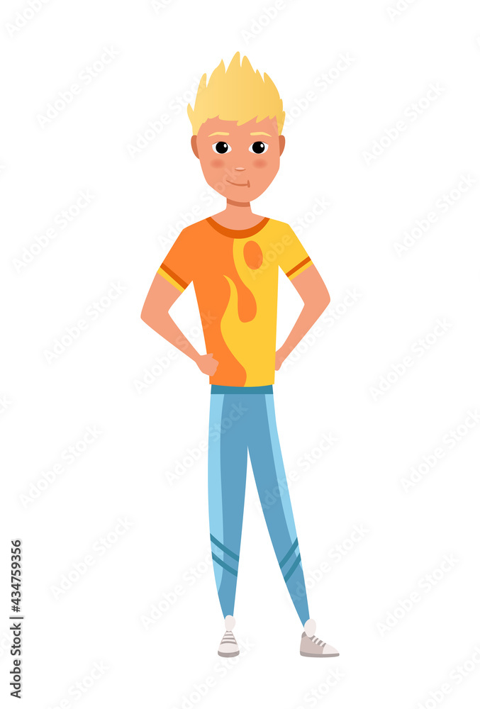illustration of young smiling men in casual cloth under the white background. Front view man illustration of young smiling men in casual cloth under the white background. Front view man