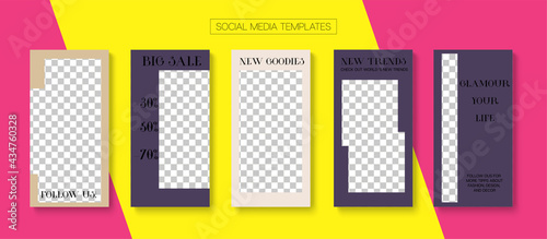 Social Stories Cool Vector Layout.