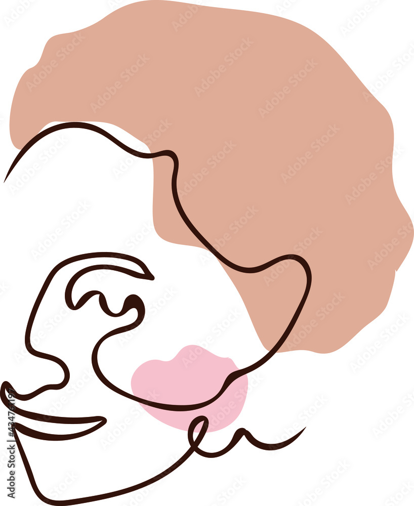 One line art woman face One line art woman face