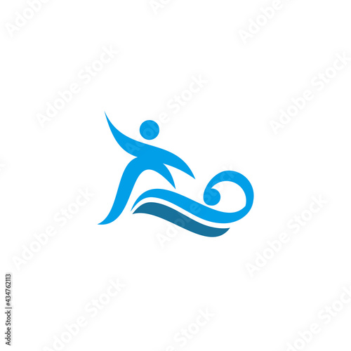 Synchro swimming logo design template