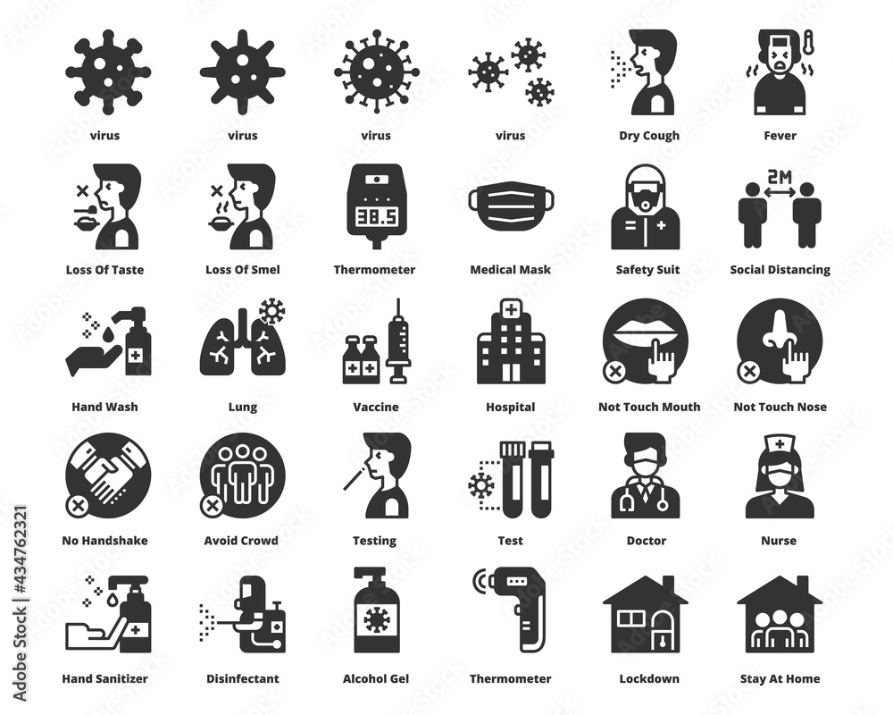 Corona Virus Related Icons Vector Illustration