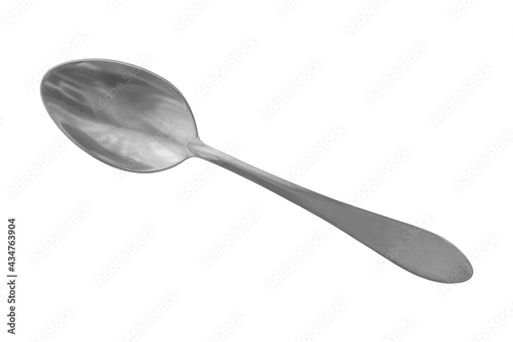 dessert steel spoon top view isolate dessert steel spoon top view isolate