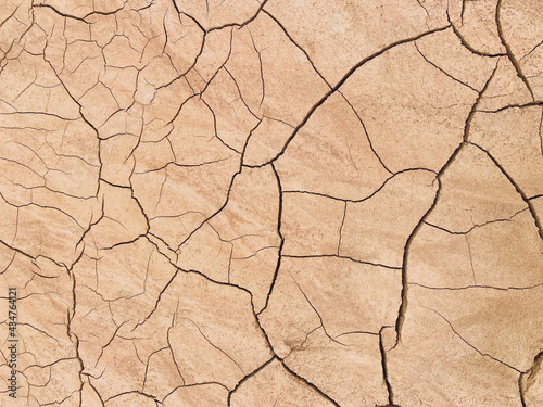 Photographie The texture of dry, cracked, scorched earth