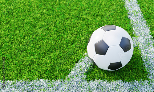 Lawn or soccer field with t...