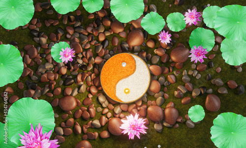 A koi pond in the garden Th...