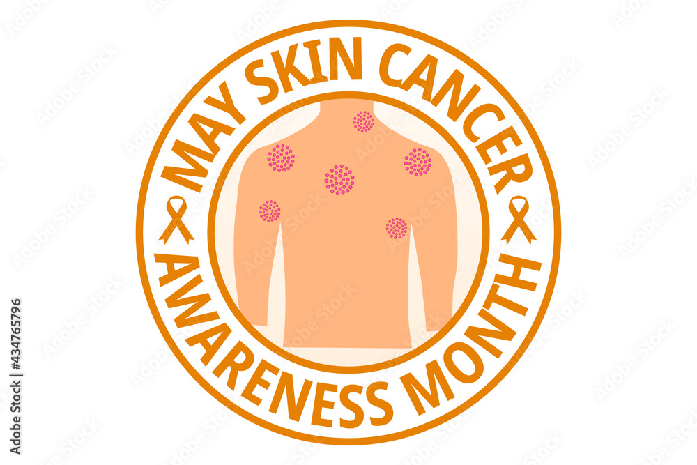Skin cancer awareness month flat vector illustration. A health design
