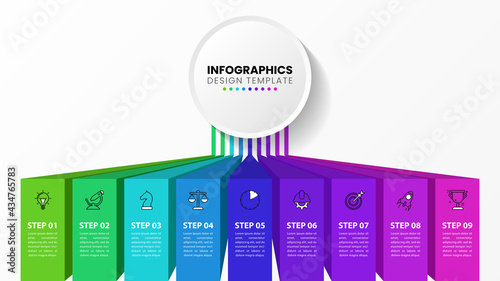 Infographic design template. Creative concept with 9 steps