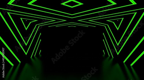 Modern backdrop design., shiny wall studio appearing glowing corridor wave, ultraviolet spectrum., 4K Looping Animated Background