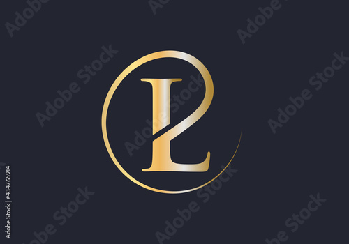 Modern luxurious letter L golden logo. L logotype for luxury branding. Initial L letter business logo design vector