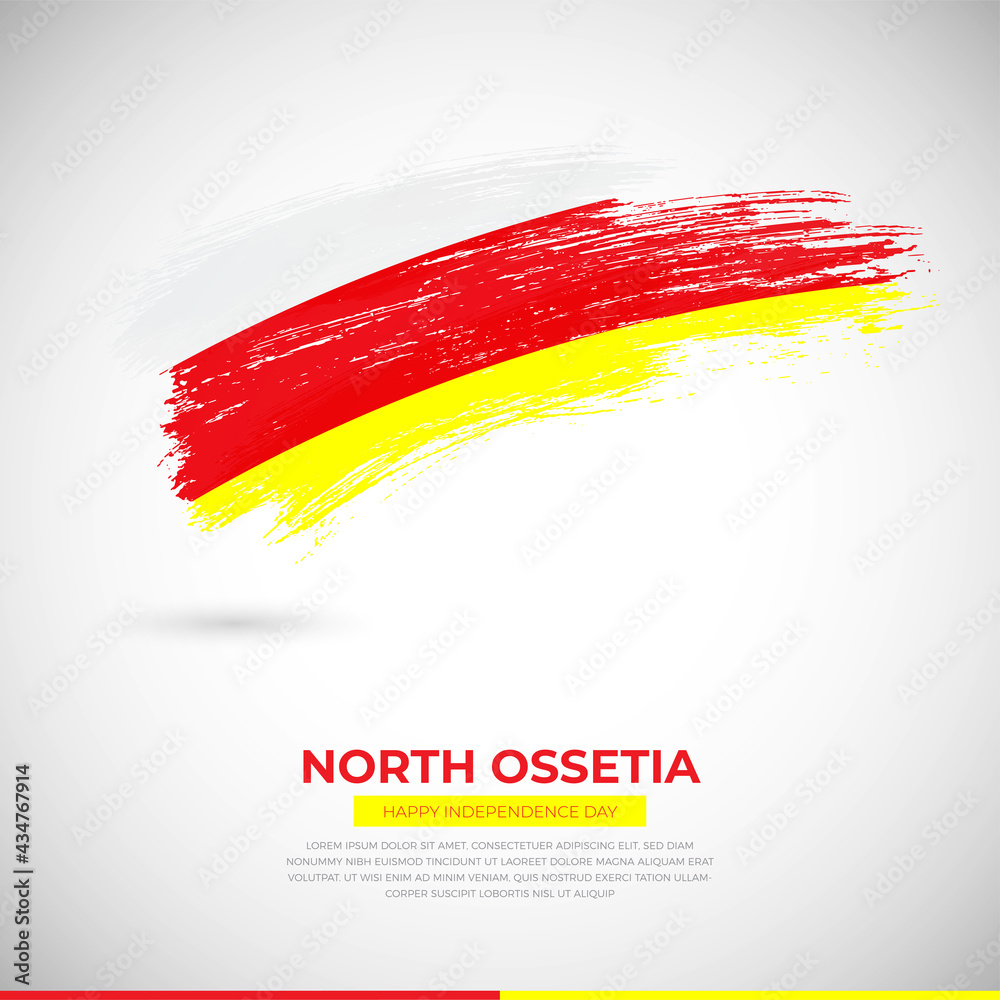 Happy independence day of North Ossetia country. Creative grunge brush of North Ossetia flag illustration Happy independence day of North Ossetia country. Creative grunge brush of North Ossetia flag illustration
