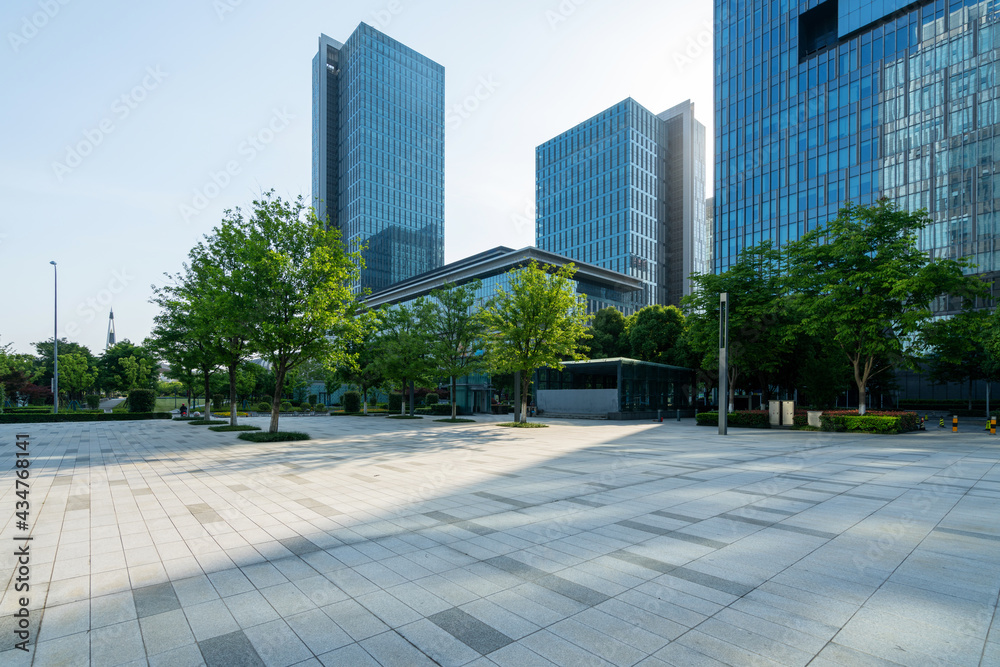 Financial center square and office building in Ningbo, China Financial center square and office building in Ningbo, China