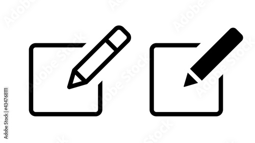 Foto Sign up icon. Pencil, edit. Vector illustration.