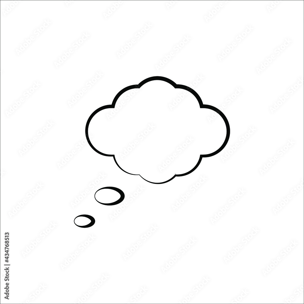 Think bubble icon. Trendy think bubble in flat style. Modern template for social network and label on white background
