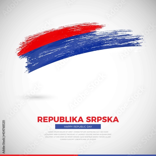 Happy republic day of Republika Srpska country. Creative grunge brush of Republika Srpska flag illustration