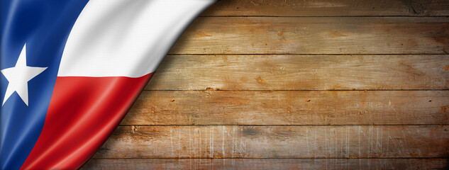 Texas flag on old wood wall banner, USA