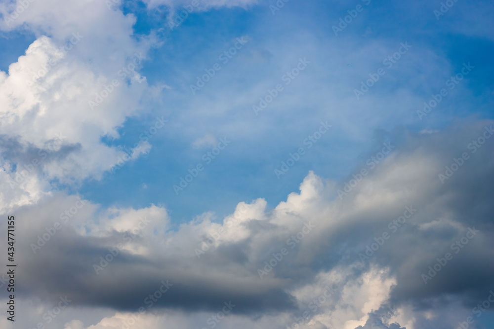 Blue sunny sky with clouds