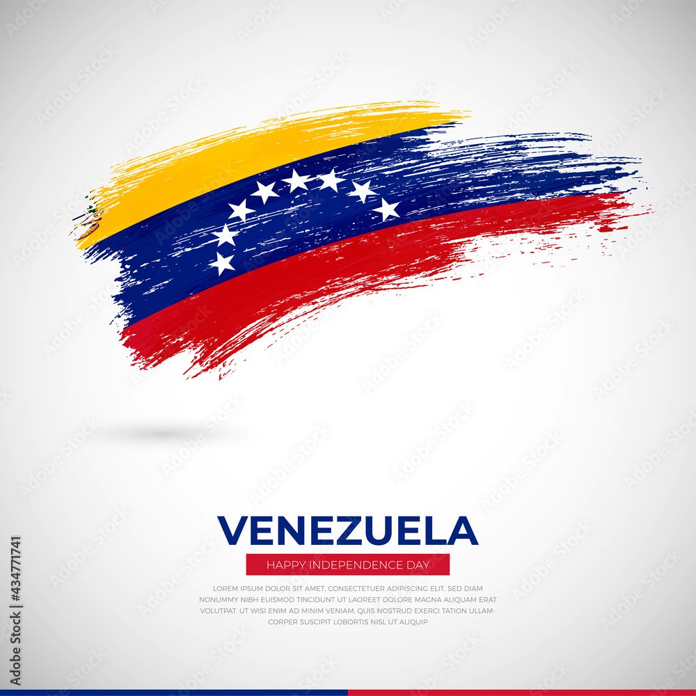 Happy independence day of Venezuela country. Creative grunge brush of Venezuela flag illustration Happy independence day of Venezuela country. Creative grunge brush of Venezuela flag illustration