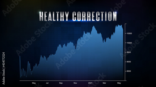abstract background of Stock Market healthy correction technical analysis chart graph
