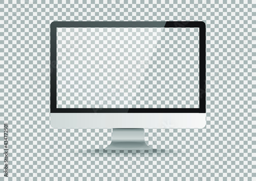 computer desktop blank screen. Flat isolated display electronic device illustrator. Object with shadow vector.