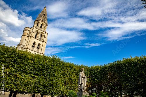 Statue of Saint Louis outside Notre Dame collegiate church, Poissy, France