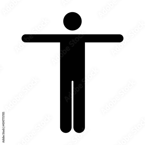 Open arms icon vector male person raised hands symbol in a flat color glyph pictogram illustration