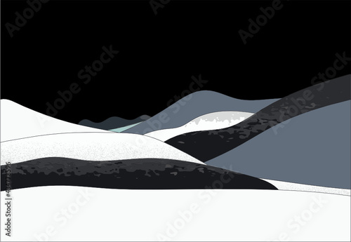 landscape mountain winter night vector background