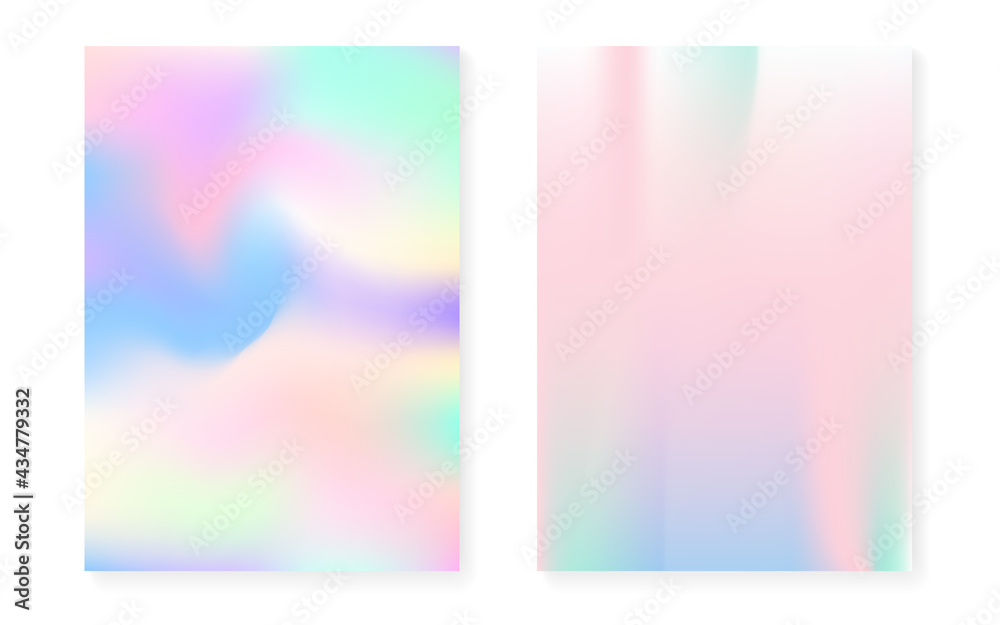Holographic gradient background set with hologram cover. Holographic gradient background set with hologram cover.