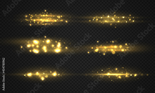 Light shining glowing bokeh lights, dust particles