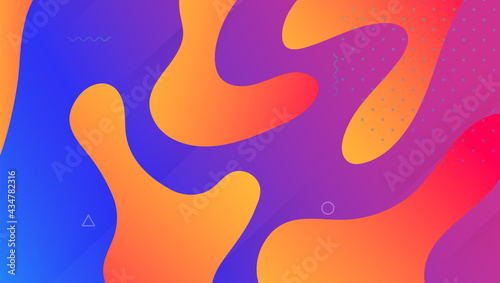 Abstract Layout. Gradient Shapes. Wavy Landing Page. Pink Vibrant Background. Neon Multicolor Backdrop. Digital Concept. Futuristic Frame. Cool Fluid Cover. Lilac Abstract Layout