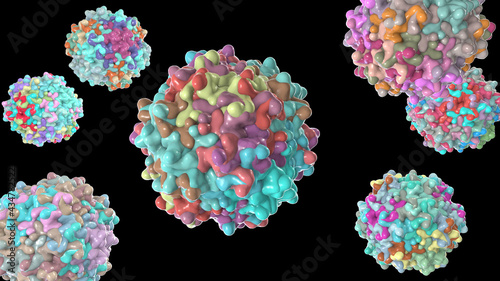 Adeno-associated viruses, 3D illustration photo