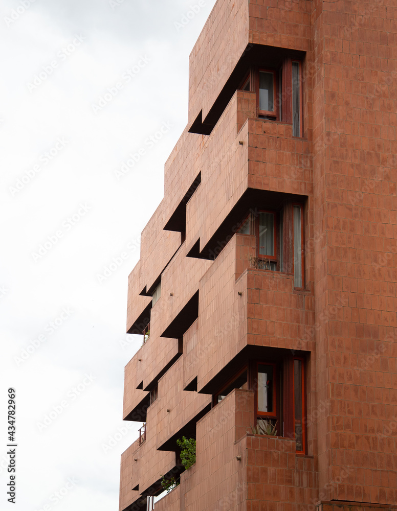 Brick building with windows Brick building with windows