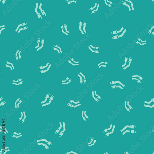 Green LAN cable network internet icon isolated seamless pattern on green background. Vector