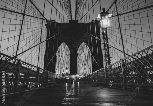 city bridge city black and white Brooklyn New York 