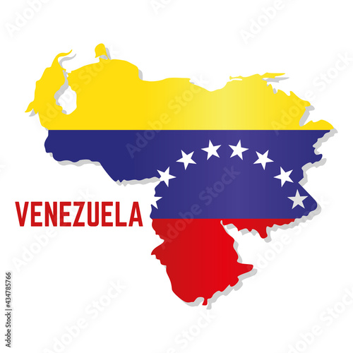 Isolated map with flag of Venezuela Vector illustration