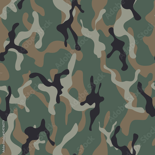 Forest camouflage texture, repeat print, army pattern. Ornament