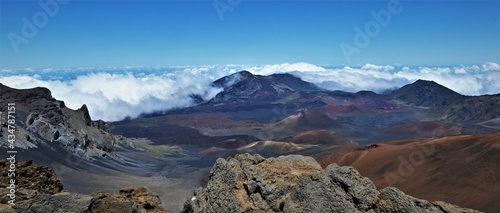 panorama of the volcano crater