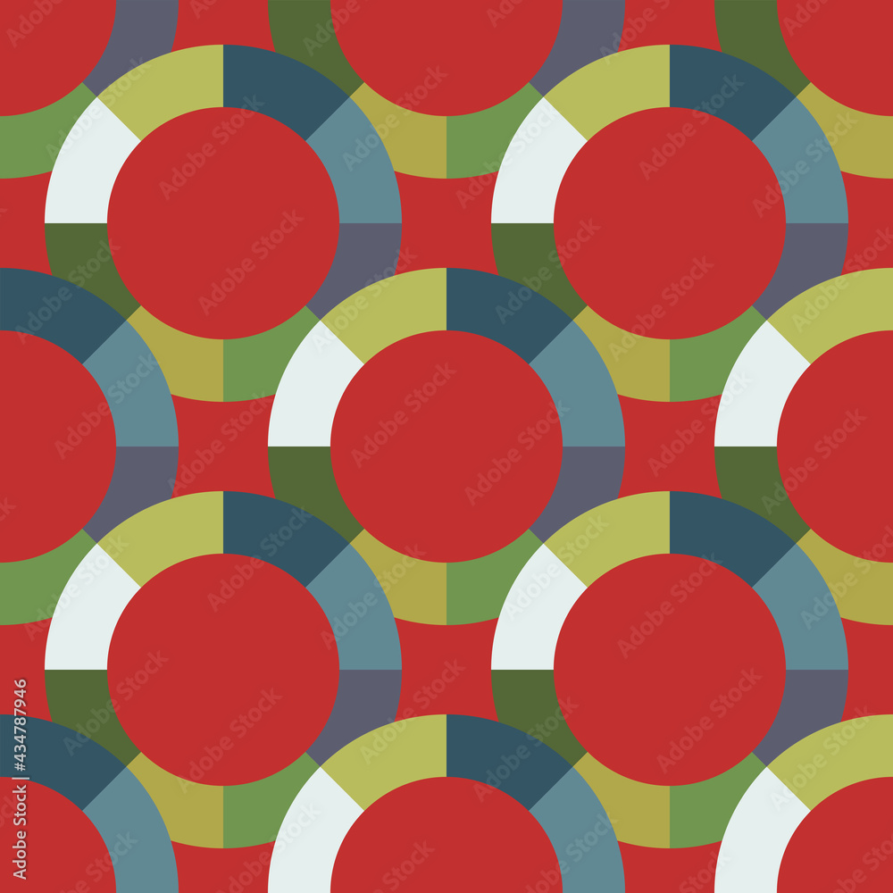 Geometric pattern from multi-colored rings. Vector stock illustration eps10. 